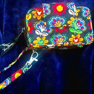 Vera Bradley x Disney Midnight Mickey Quilted Wristlet | Hidden Mickey Floral